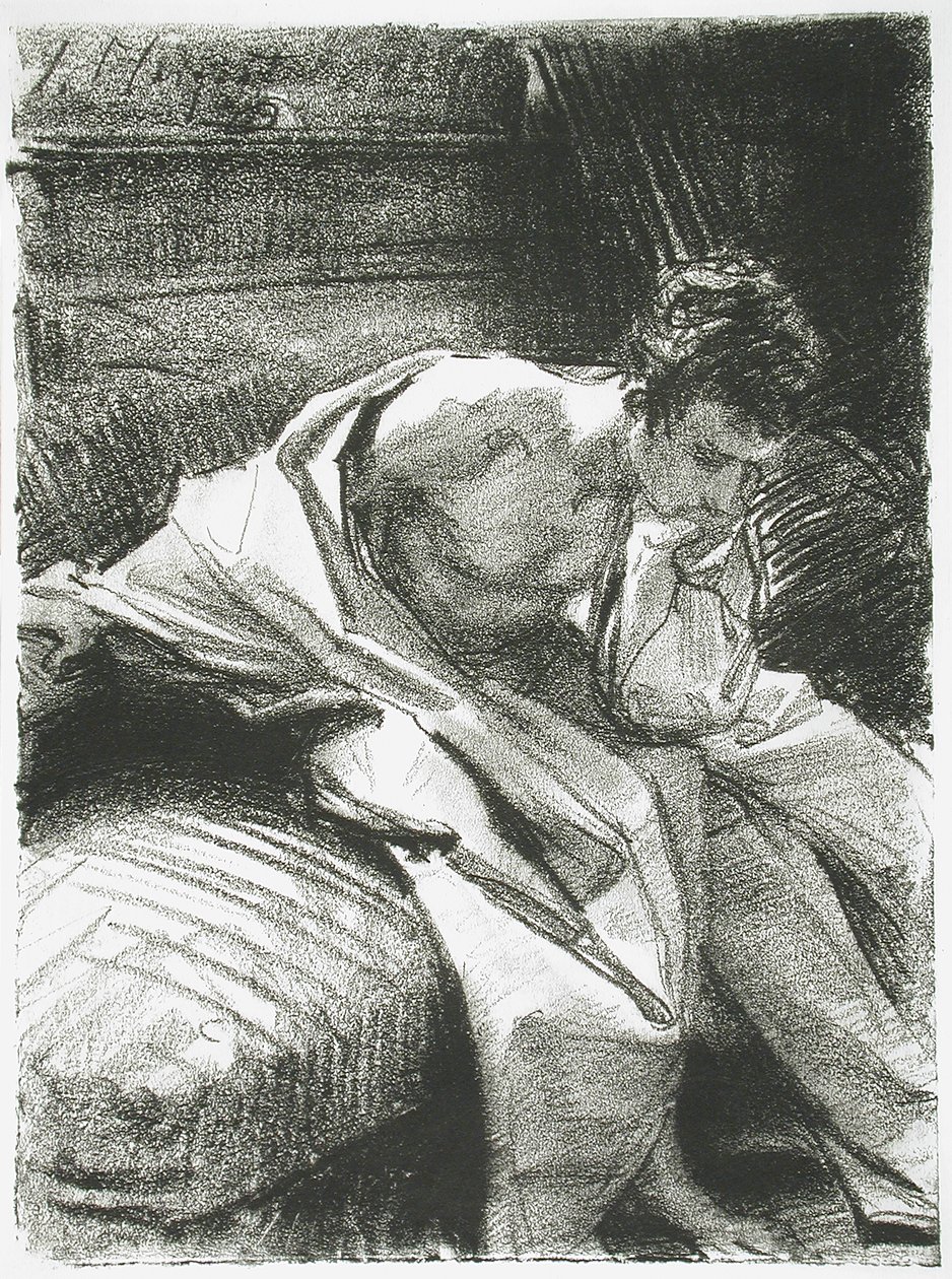 Studie av en sittande ung man av John Singer Sargent