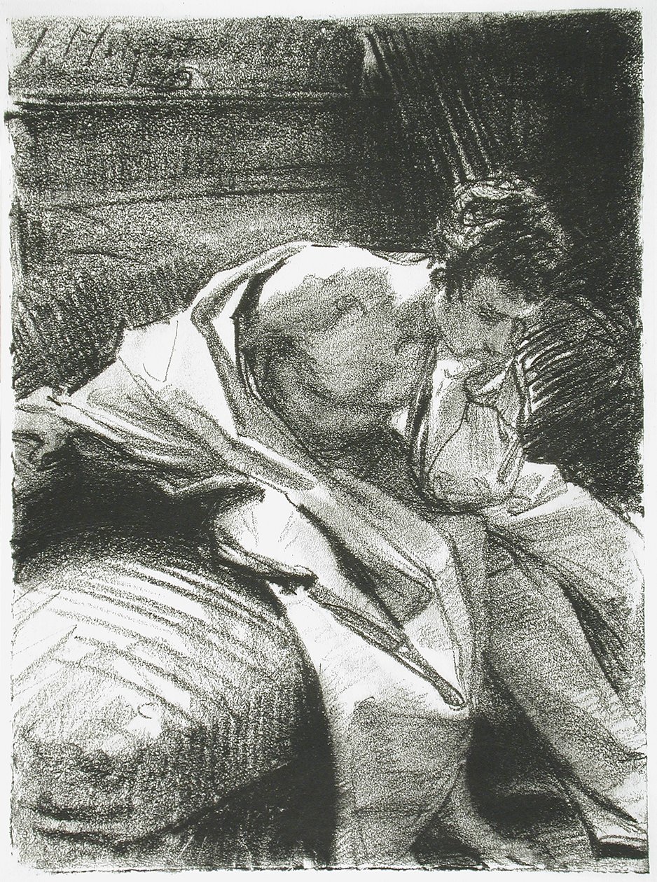 Studie av en sittande ung man, 1895 av John Singer Sargent