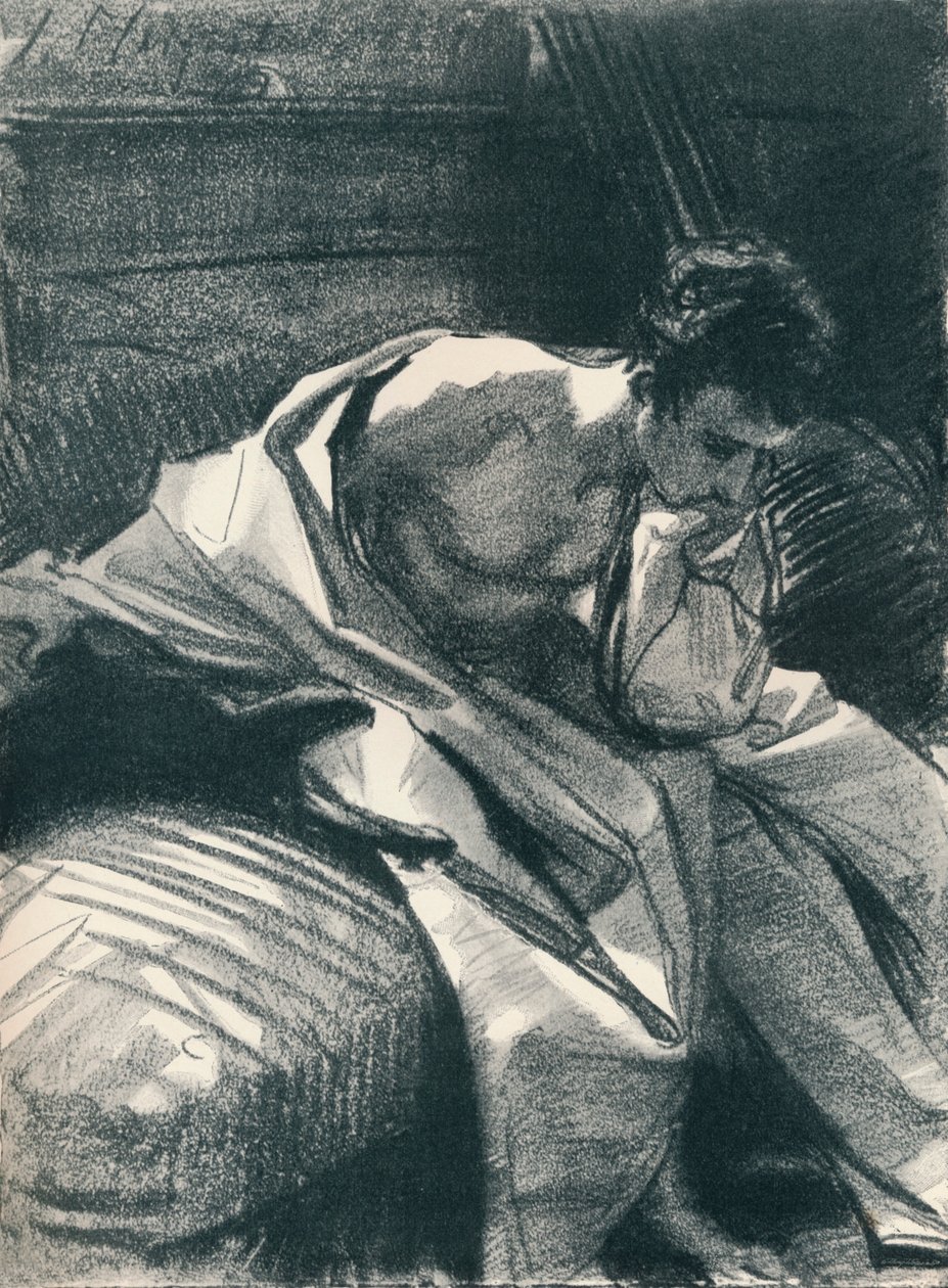 Studie av en ung man, sittande, 1895, 1896 av John Singer Sargent