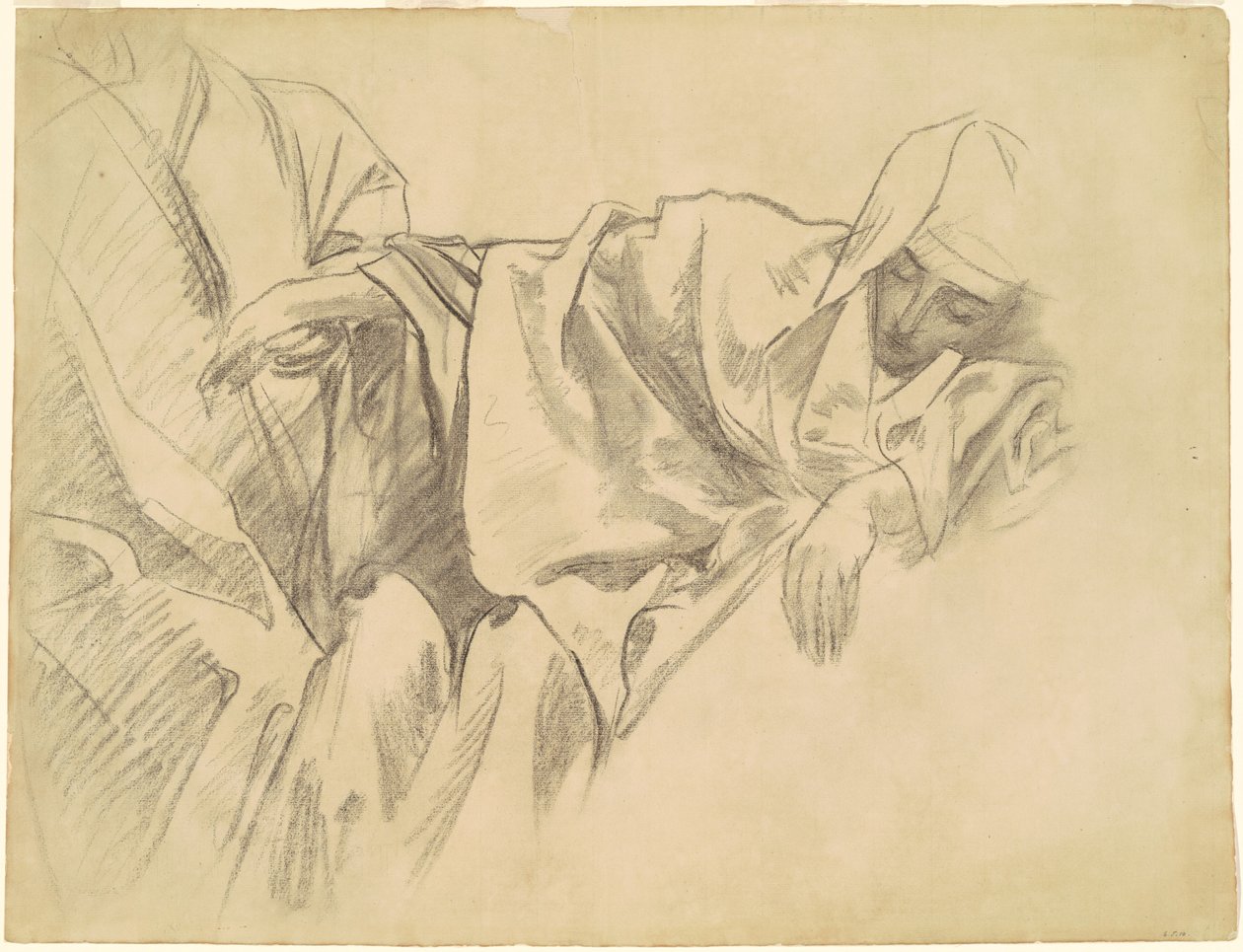 Studie av korsfästelsen för "Femton mysterier i rosenkransen" av John Singer Sargent