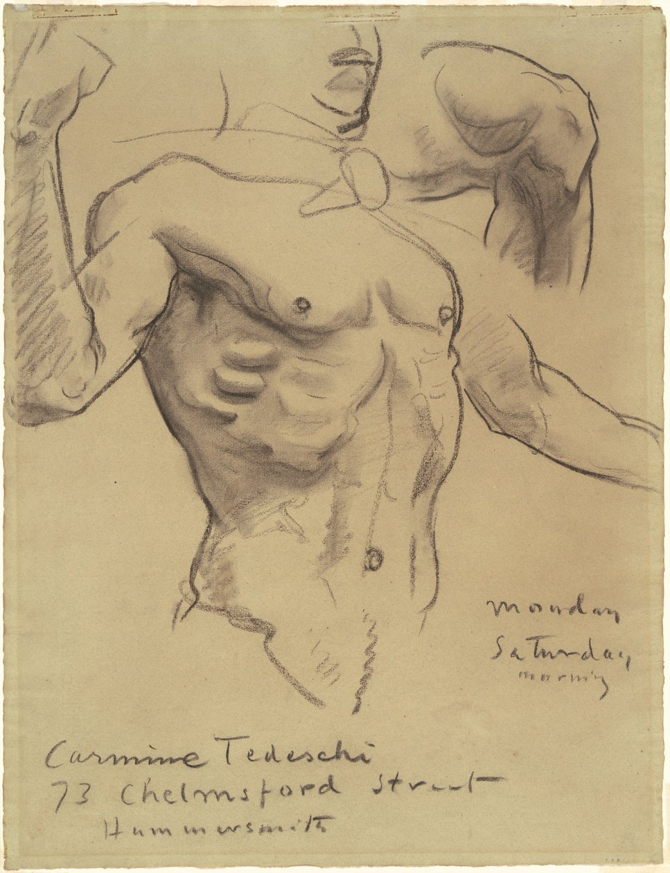 Studie av uppståndelsen för femton radbandsmysterier, 1903-1916. av John Singer Sargent