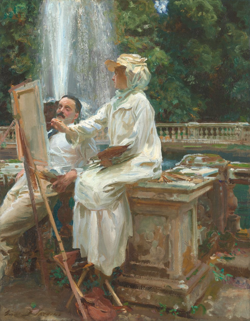Fontänen, Villa Torlonia, Frascati, Italien av John Singer Sargent