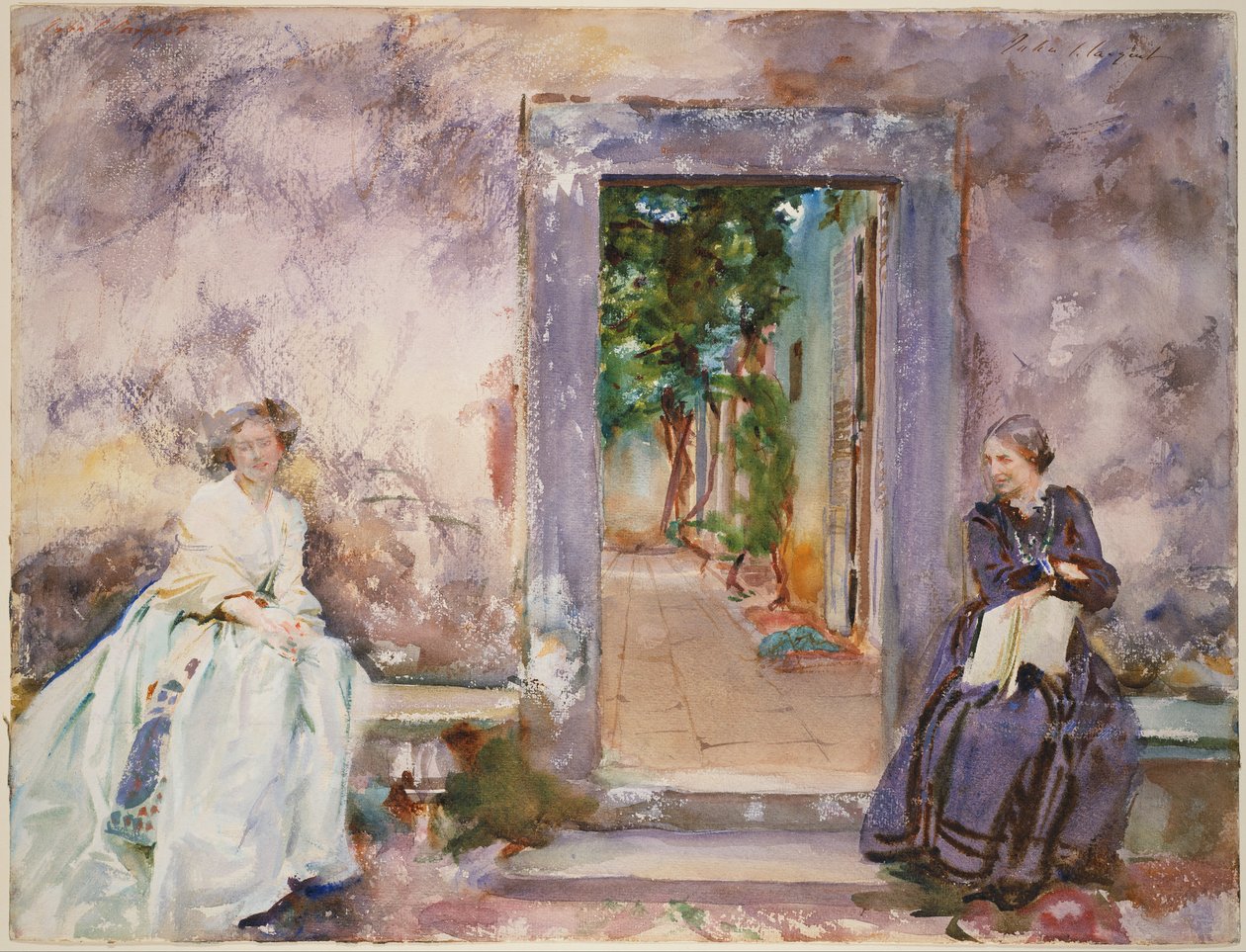 Trädgårdsmuren av John Singer Sargent
