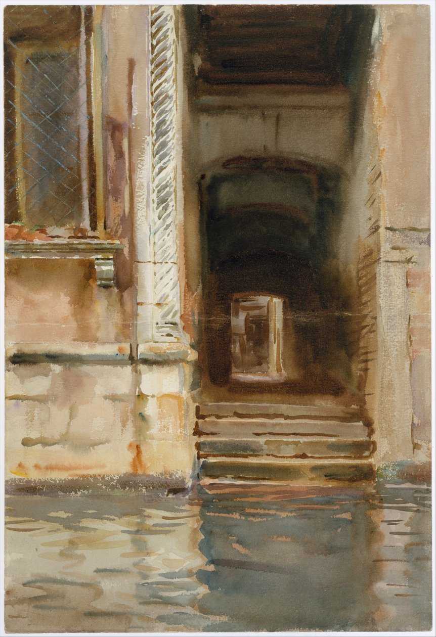 Venetian Passageway, ca 1905 (wc, gouache och grafit på vitt vävt papper) av John Singer Sargent