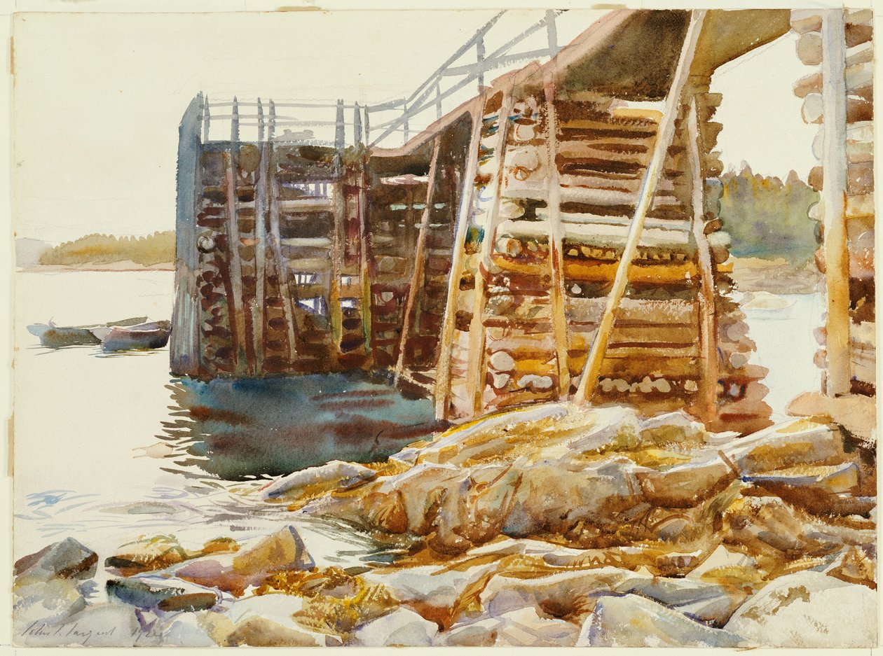 Wharf at Ironbound, 1922 av John Singer Sargent