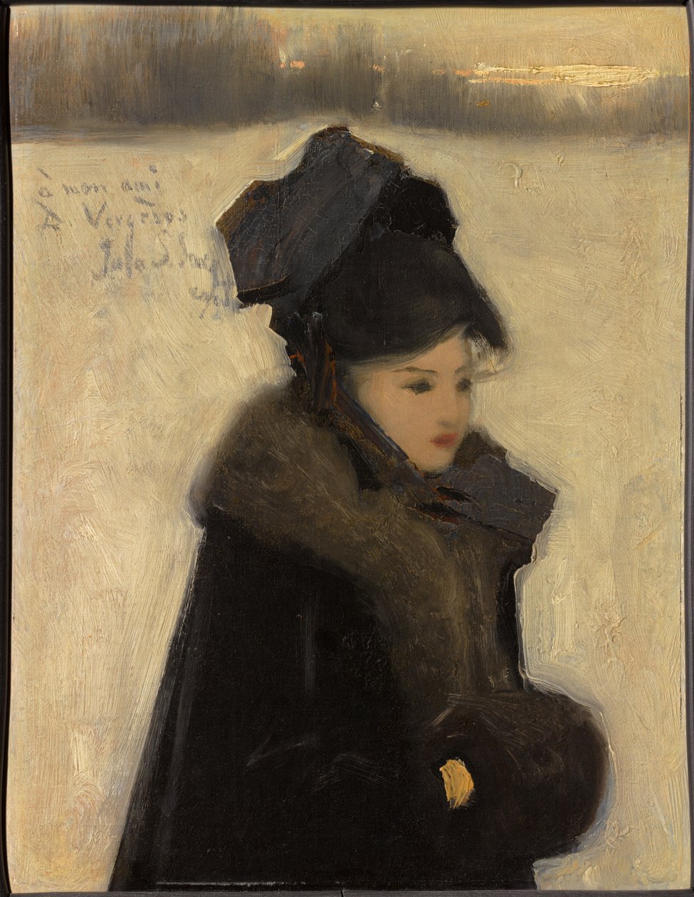 Kvinna med pälsar av John Singer Sargent