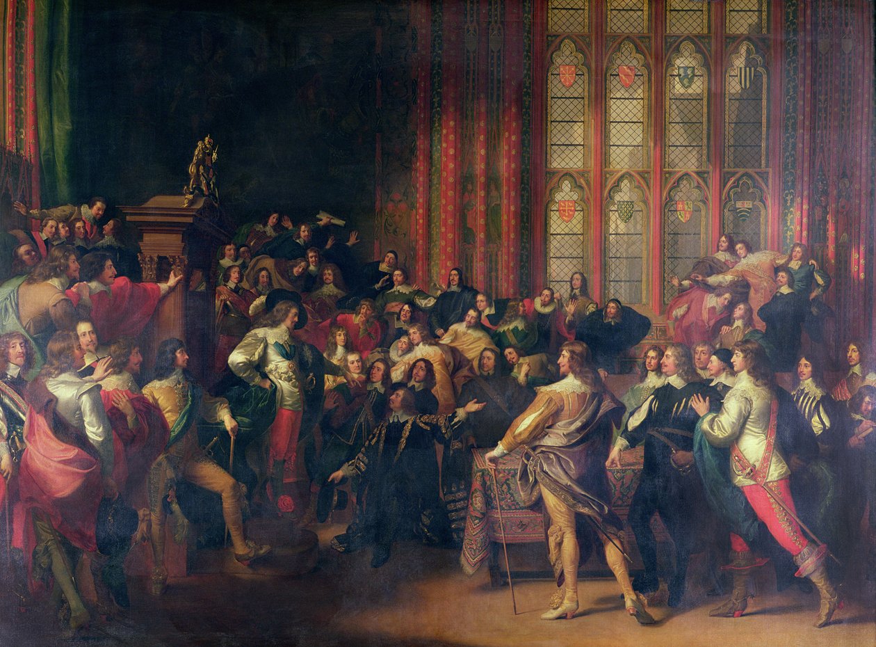 Karl I (1600-49) kräver de fem ledamöterna i underhuset 1642 av John Singleton Copley
