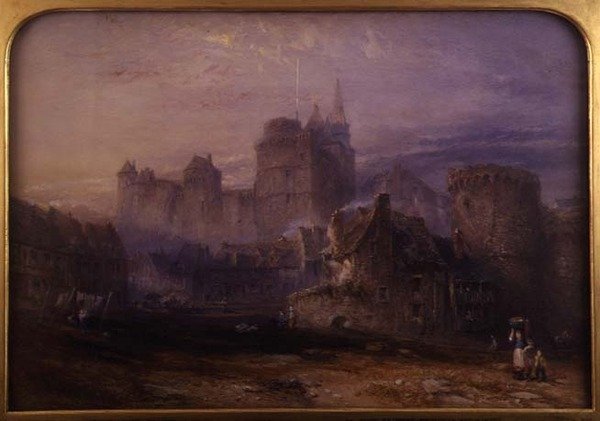 Chateau de la Tremoille, Vitre (akvarell på papper) av John Skinner Prout
