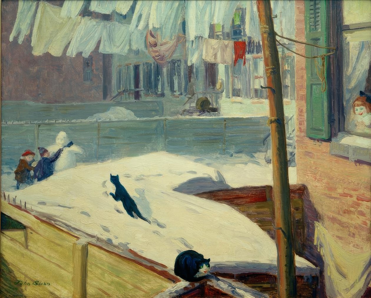 Bakgårdar, Greenwich Village av John French Sloan