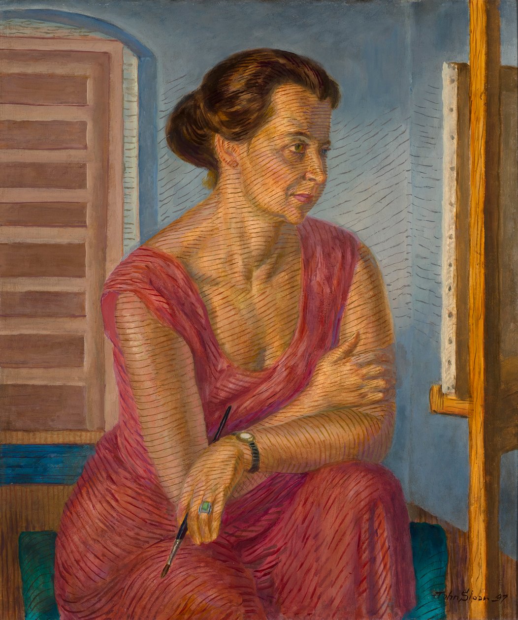 Helen vid staffli av John French Sloan