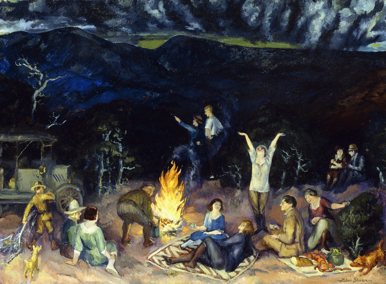 Picknick på åsen av John French Sloan