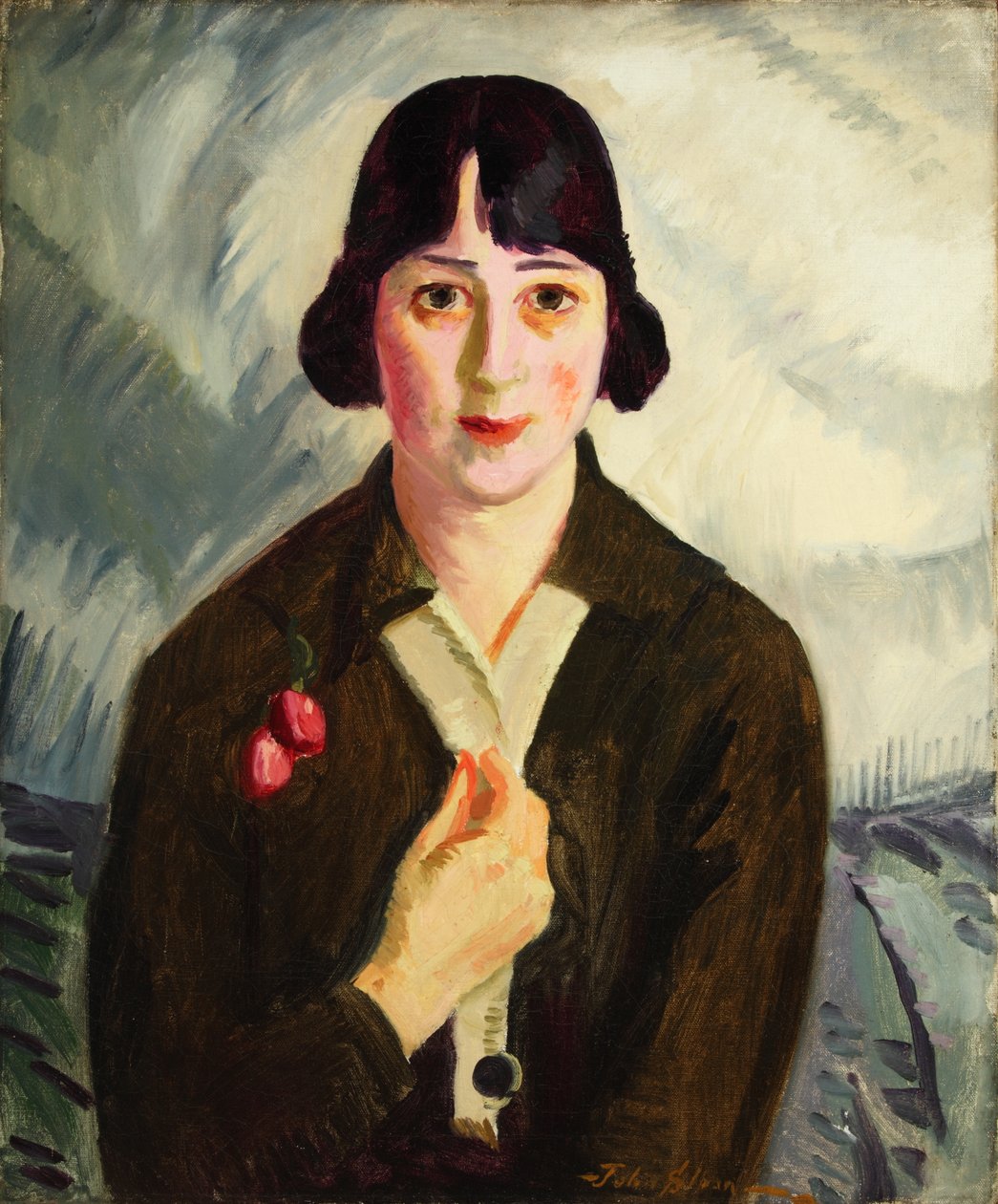 Quaker Nell (Helen M. Taylor) 1916 (olja på duk) av John Sloan