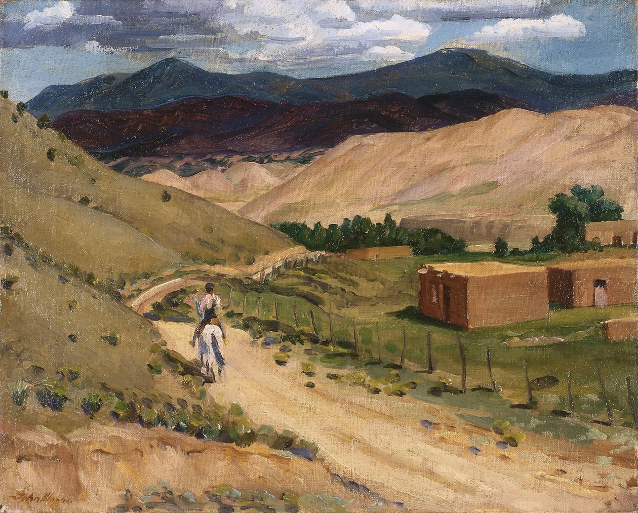 Road och Chimayo av John French Sloan