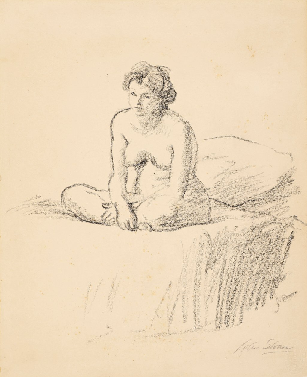 Sittande naken av John French Sloan