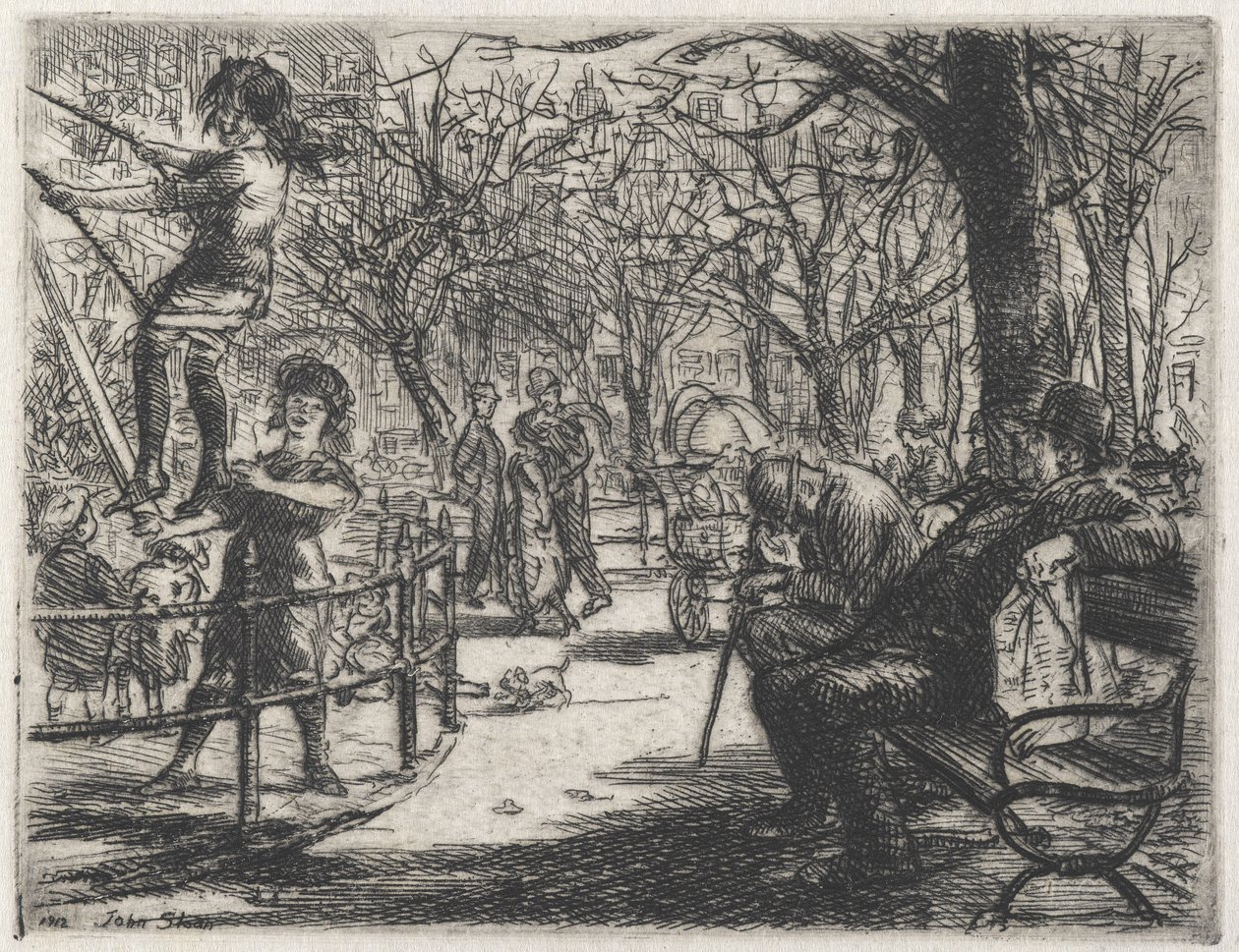 Svänger på torget av John French Sloan