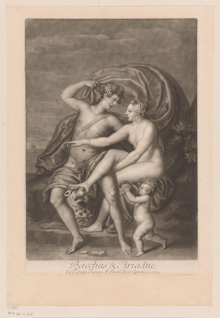Bacchus hittar Ariadne på Naxos Bacchus och Ariadne (titel på objekt) Love affairs of the gods (serietitel) Loves of the Gods (serietitel) av John Smith