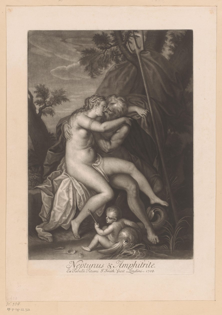 Neptunus och Amfitrit kysser Neptunus och amfitrit (titel på objekt) Love Affaires of the Gods (serietitel) Loves of the Gods (serietitel) av John Smith