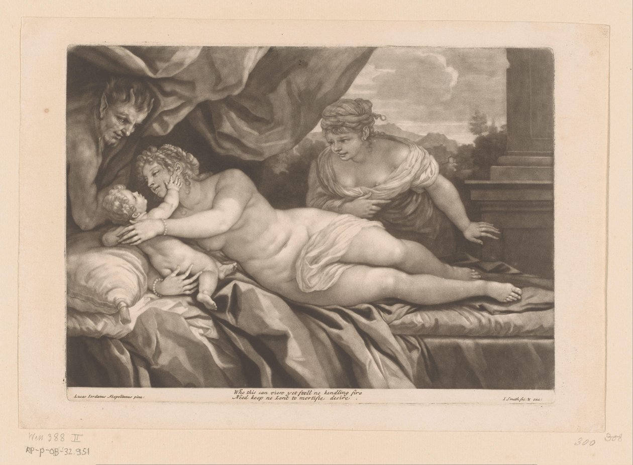 Venus med Amor och en Satyr av John Smith