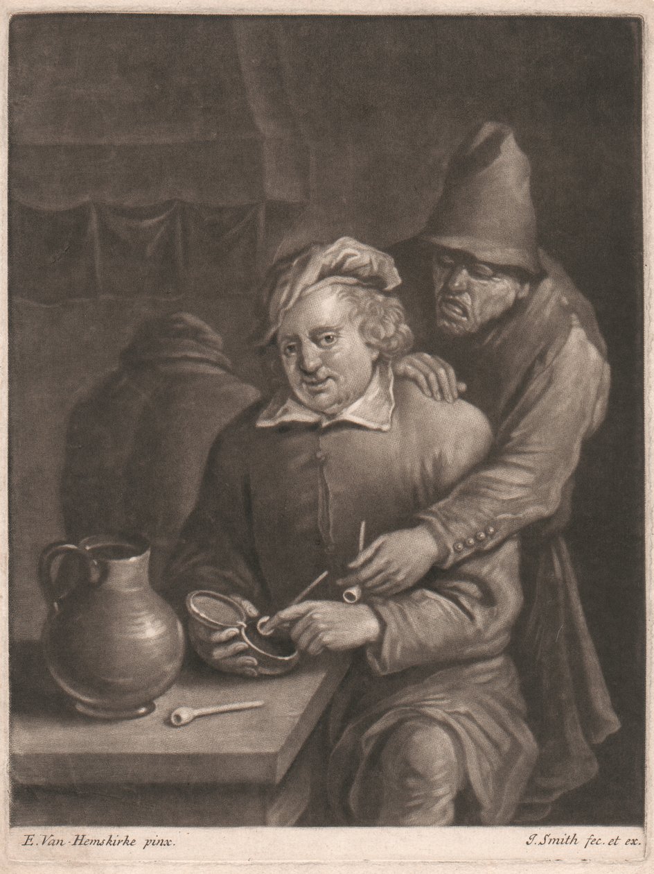 En rökare som sitter vid bordet av John Smith