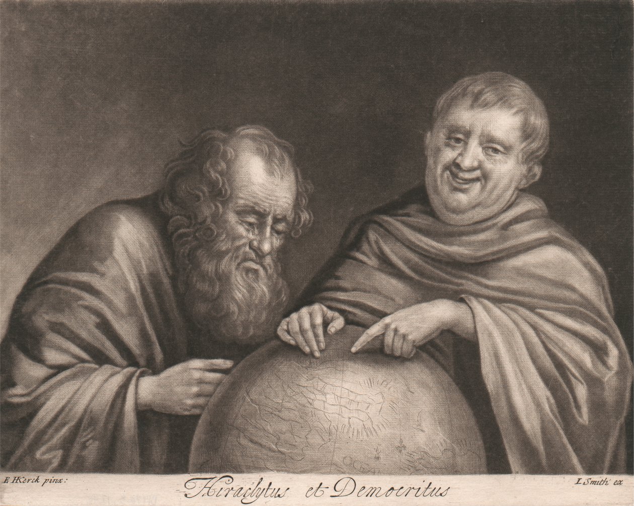 Herakleitos och Demokritos av John Smith
