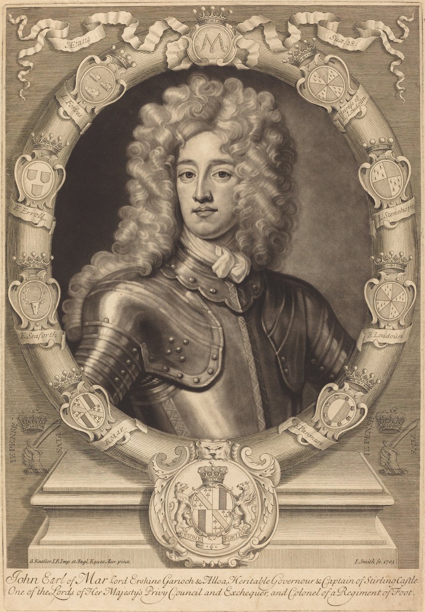 John, Earl of Mar, Lord Erskine av John Smith after Sir Godfrey Kneller