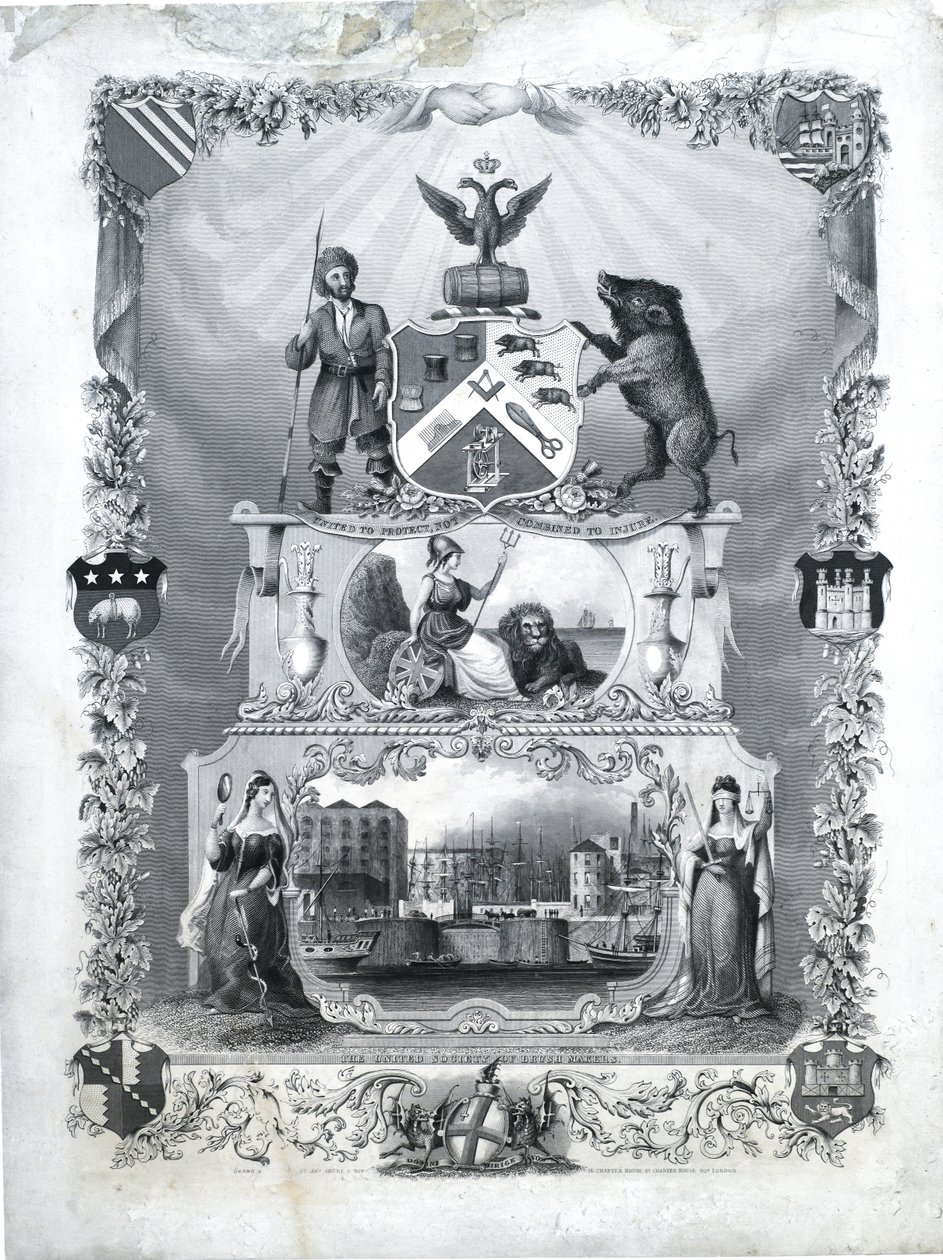 Penselmakarnas förenade sällskap, ca 1840 (gravyr på papper) av John & Son Shury