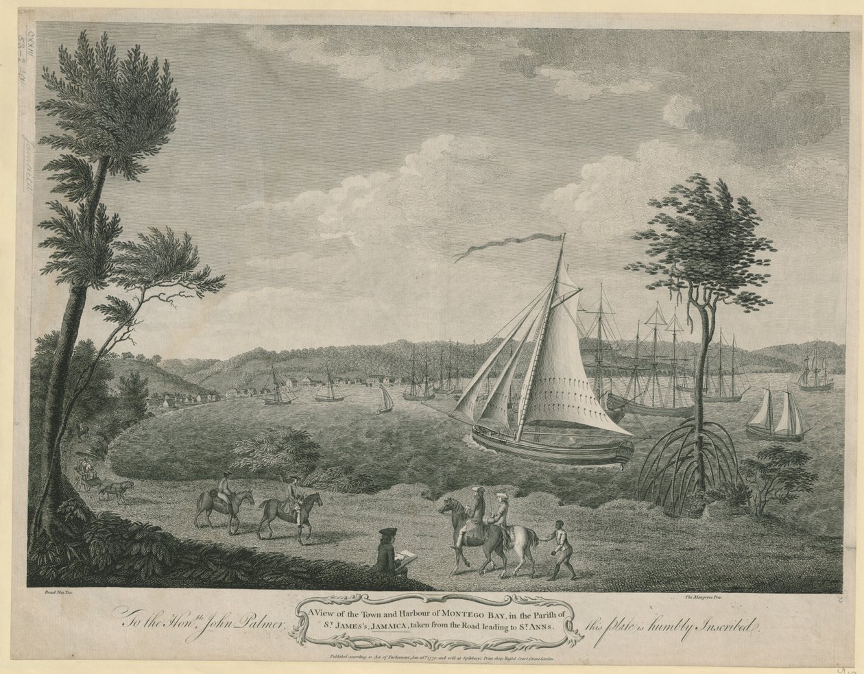En vy över staden och hamnen i Montego Bay, i Parish of St. James