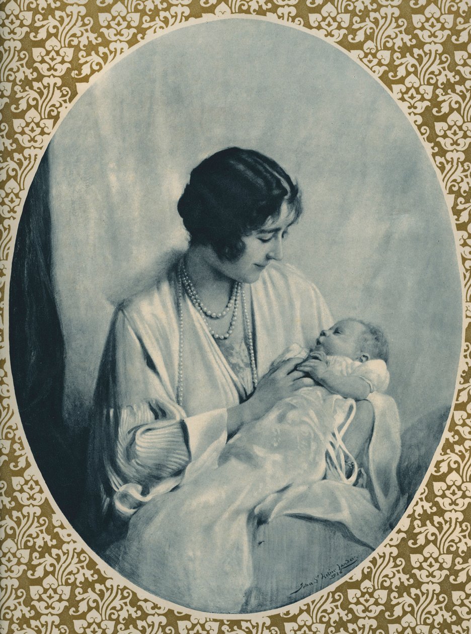 Porträtt av Elizabeth II och drottningmodern av John St. Helier (after) Lander