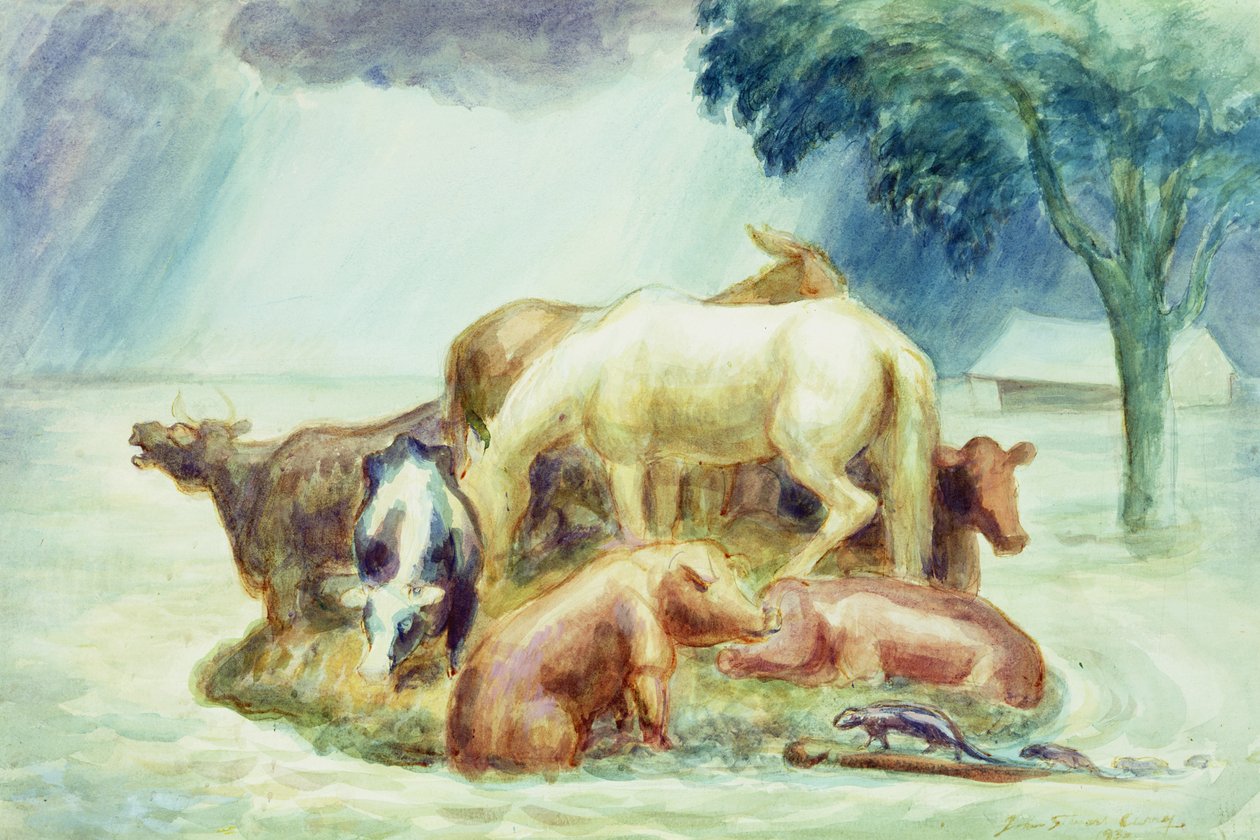 Sanctuary, ca 1936 (akvarell på papper) av John Steuart Curry