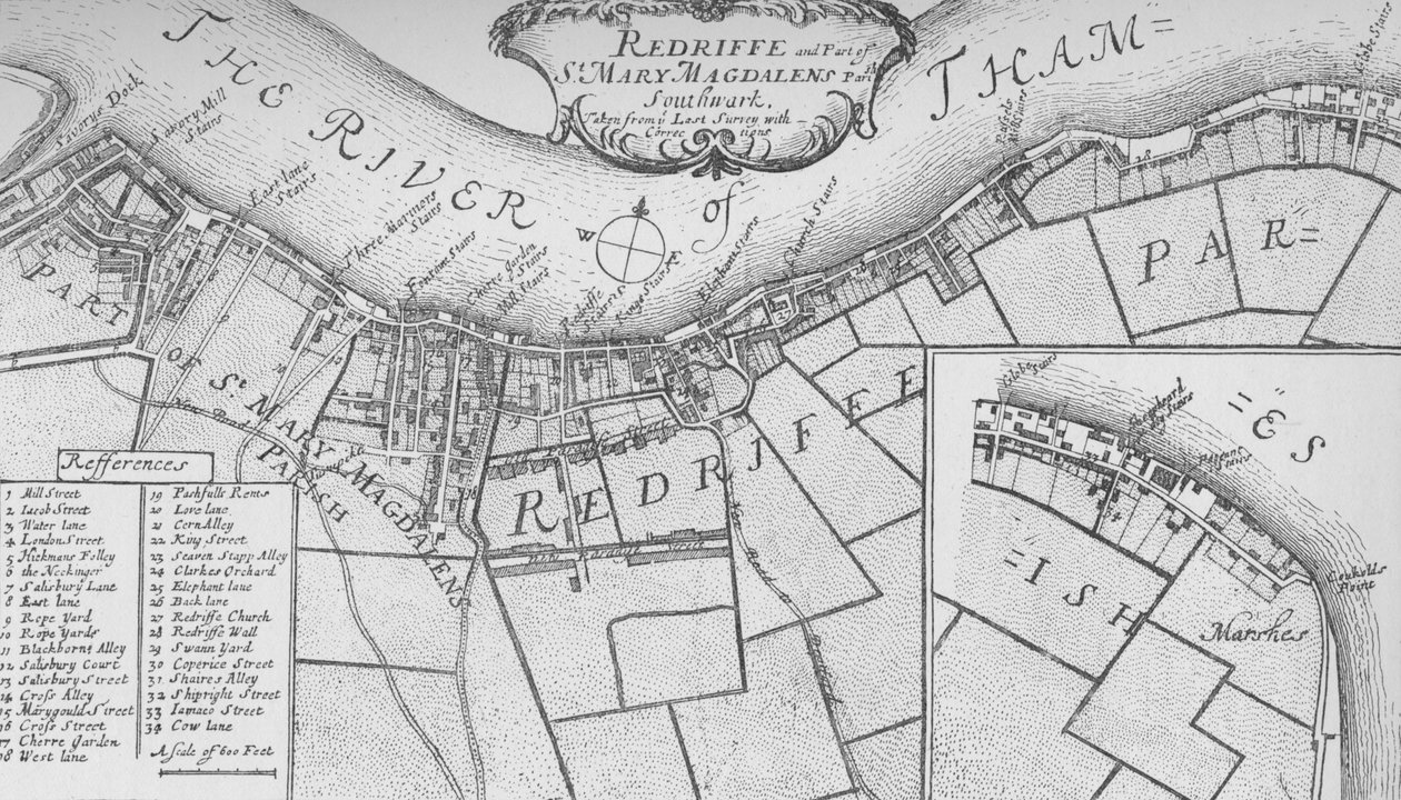 A Plan of Rotherhithe, 1755, 1912. Konstnärer: Okänd, John Stow. av John Stow