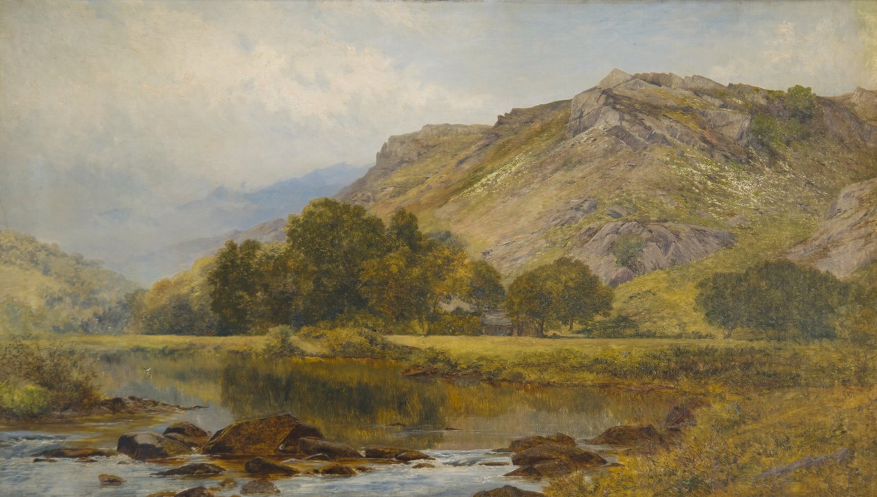 I Lledrs dalgång, norra Wales (olja på duk) av John Surtees