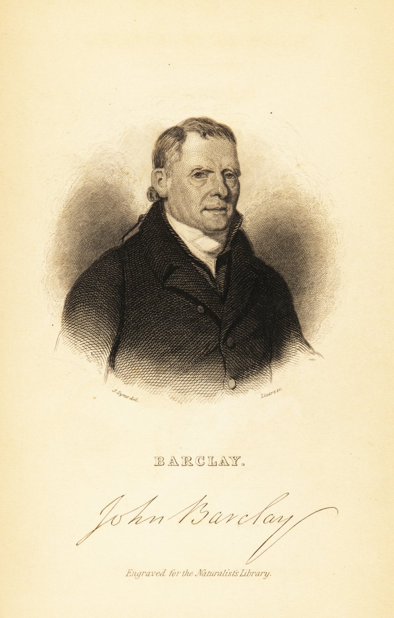 Porträtt av John Barclay, skotsk jämförande anatomist, 1841 (gravyr) av John Syme