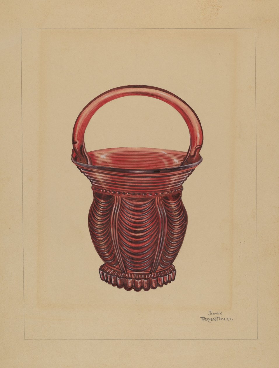 Dekorativ liten korg, ca. 1936. av John Tarantino