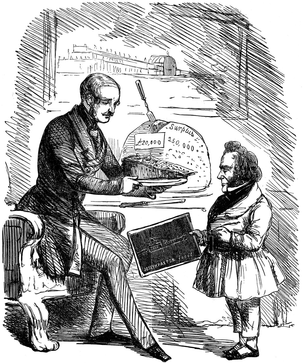 Albert, Prince Consort of Queen Victoria och Joseph Paxton, 1851 av John Tenniel