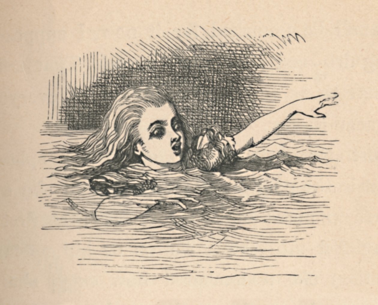 Alice i ett hav av tårar, 1889 av John Tenniel
