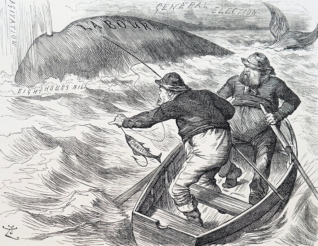 Tecknad av John Tenniel, en engelsk illustratör, grafisk humorist och politisk serietecknare. 1/1/1891 (gravyr) av John Tenniel