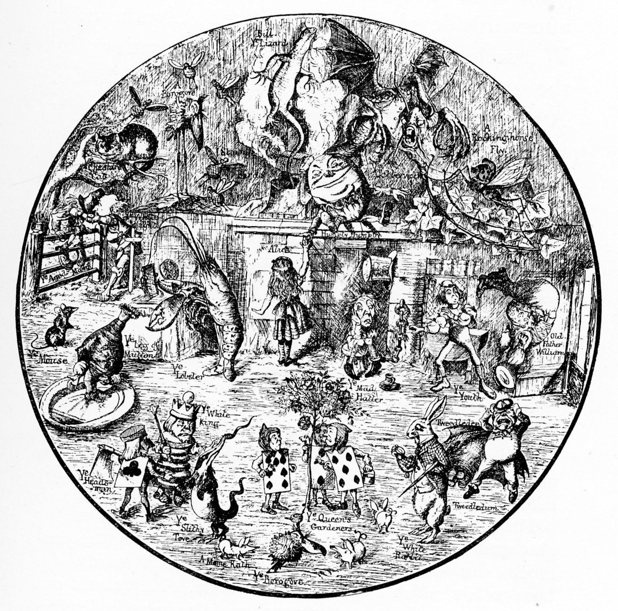 John Tenniels illustrationer från Alice i Underlandet av John Tenniel