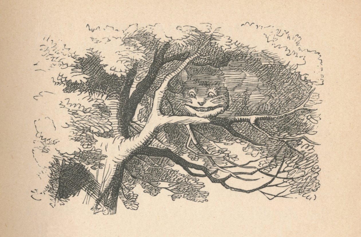 Cheshire-katten börjar försvinna, hans leende är det sista som går, 1889 av John Tenniel