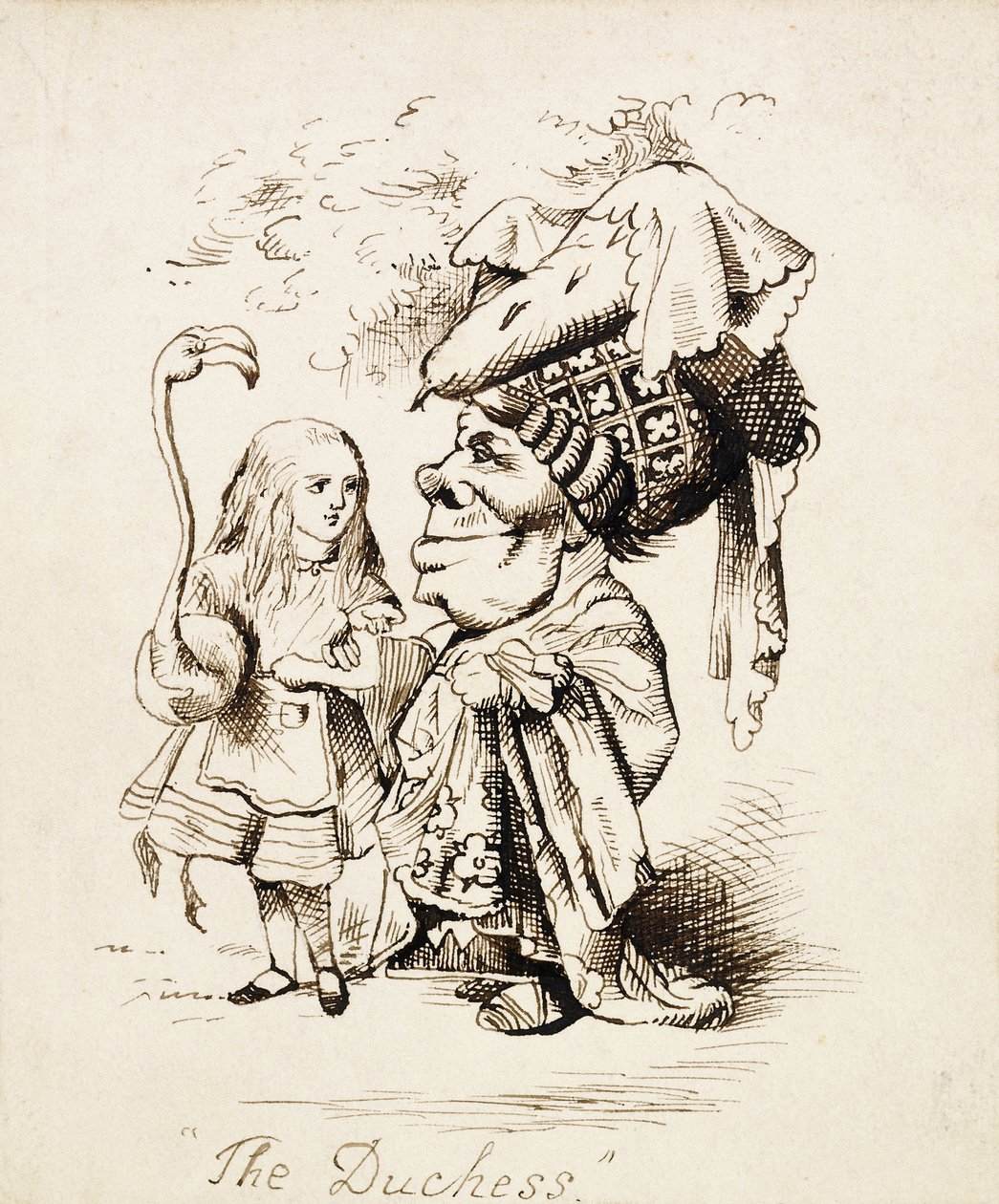 The Duchess, ca 1865 (penna och brunt bläck) av John Tenniel