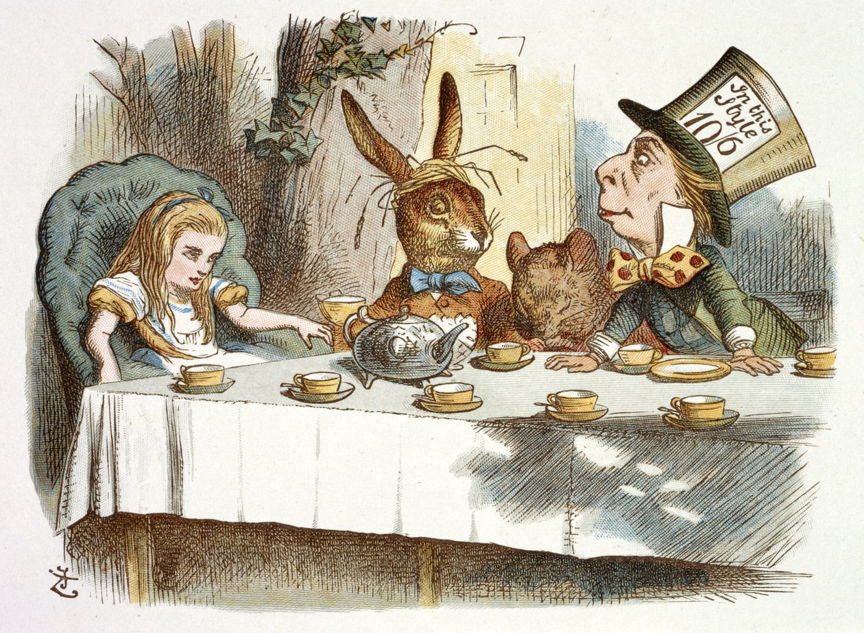 Den galna hattmakarens tebjudning av John Tenniel