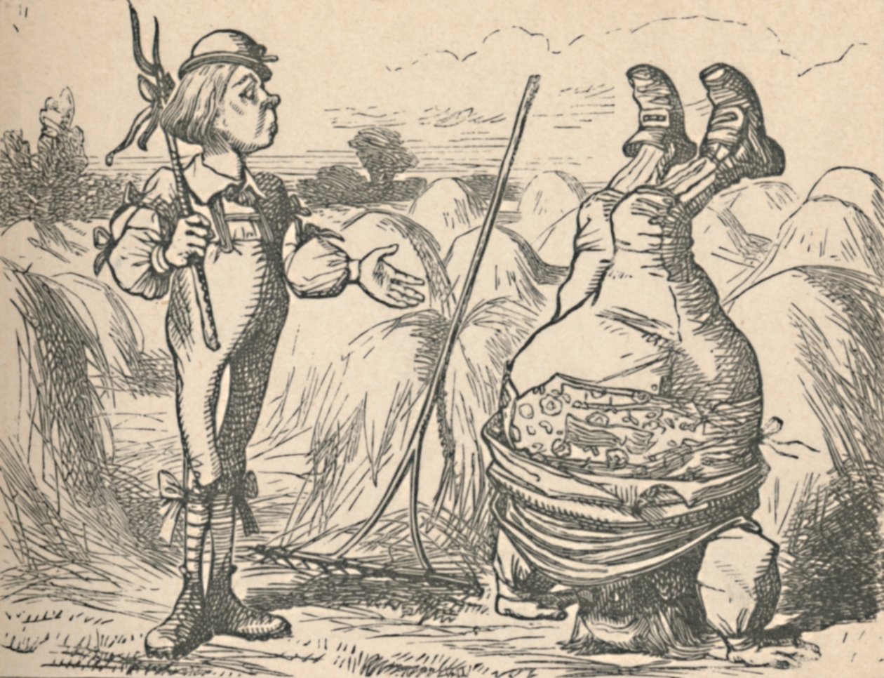 Ynglingen som pratar med den här pappan, som står i handen, 1889 av John Tenniel