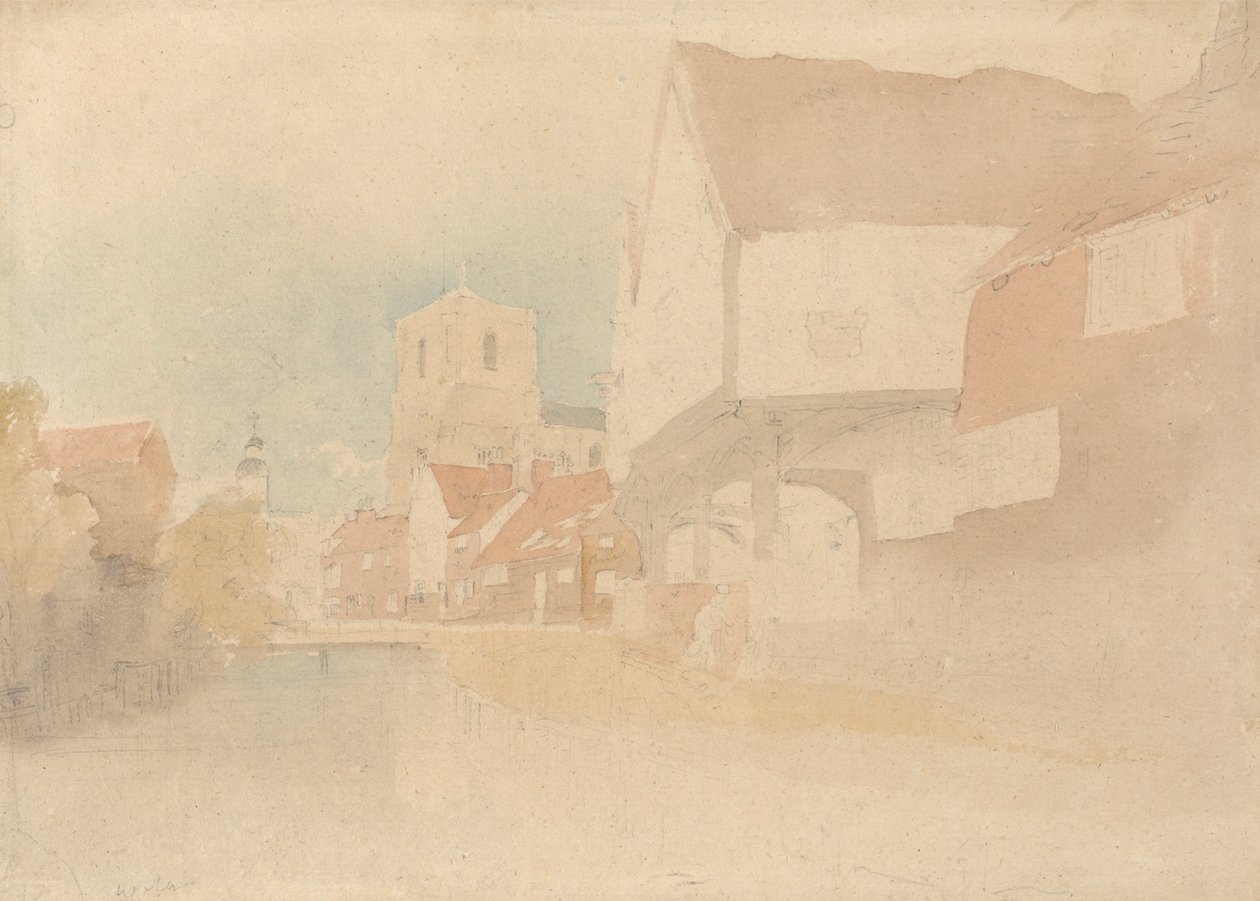 Utsikt över Waltham Abbey, Herts, Essex av John Thirtle