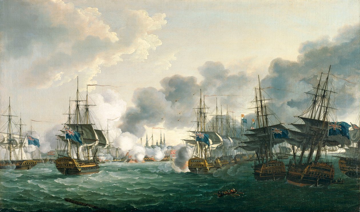 Slaget vid Köpenhamn den 2 april 1801 av John Thomas Serres
