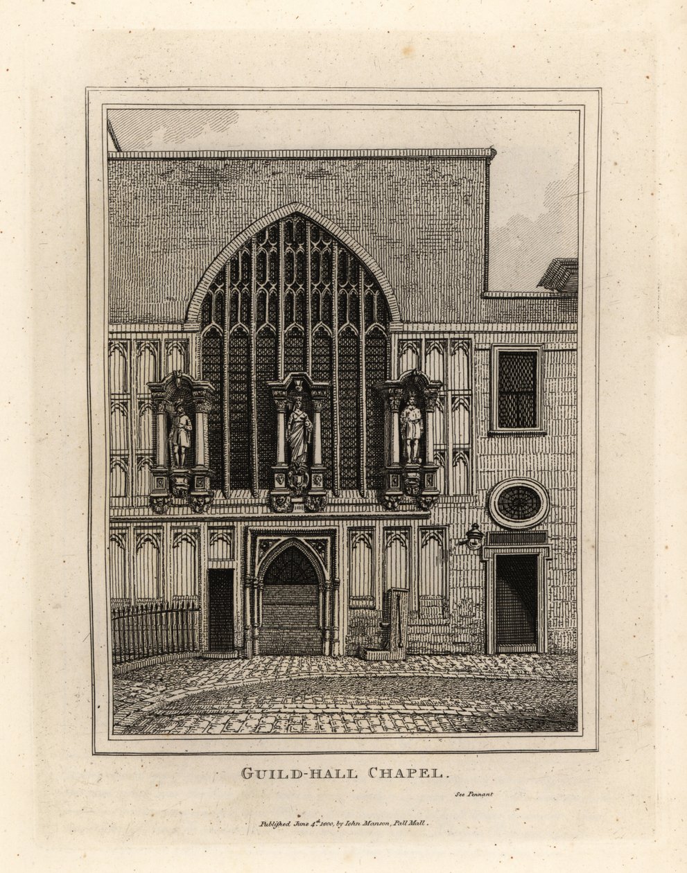 Guild-hall Chapel, ombyggd 1440, en del av 1100-talets Guildhall i London av John Thomas Smith