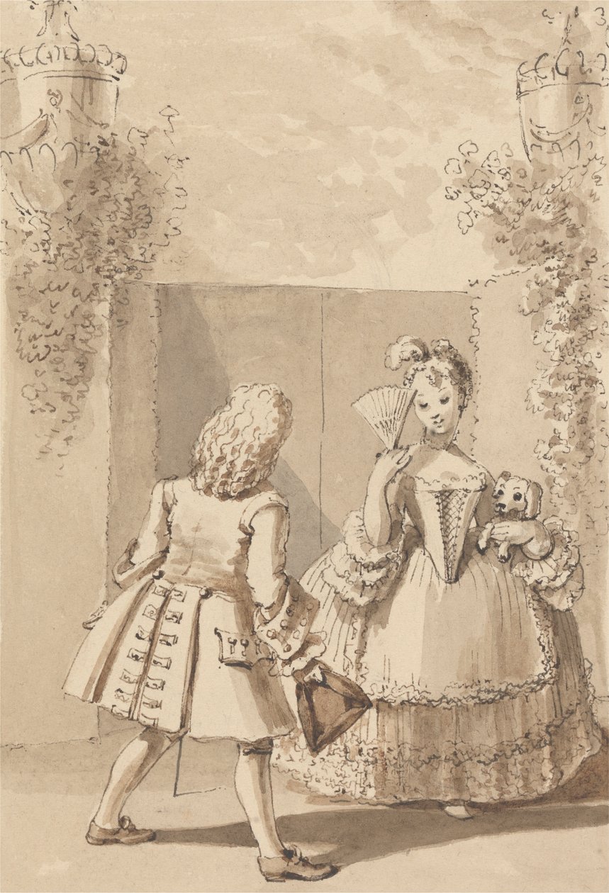 Hogarth förklarar sin kärlek till Miss Thornhill av John Thomas Smith