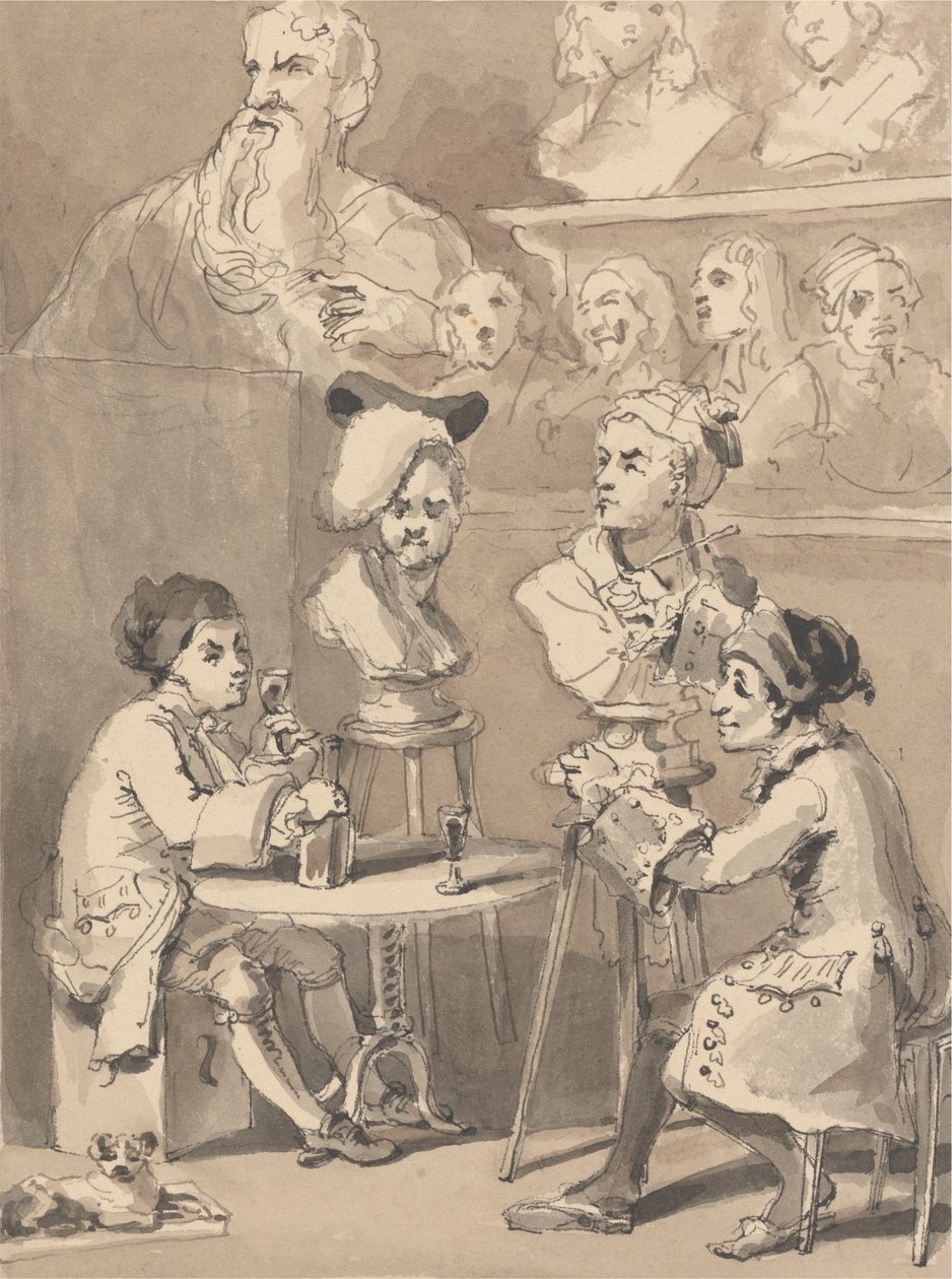 Hogarth sitter till Roubiliac för sin byst av John Thomas Smith
