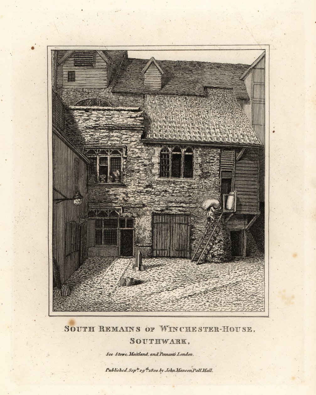 Södra resterna av Winchester House, Southwark av John Thomas Smith