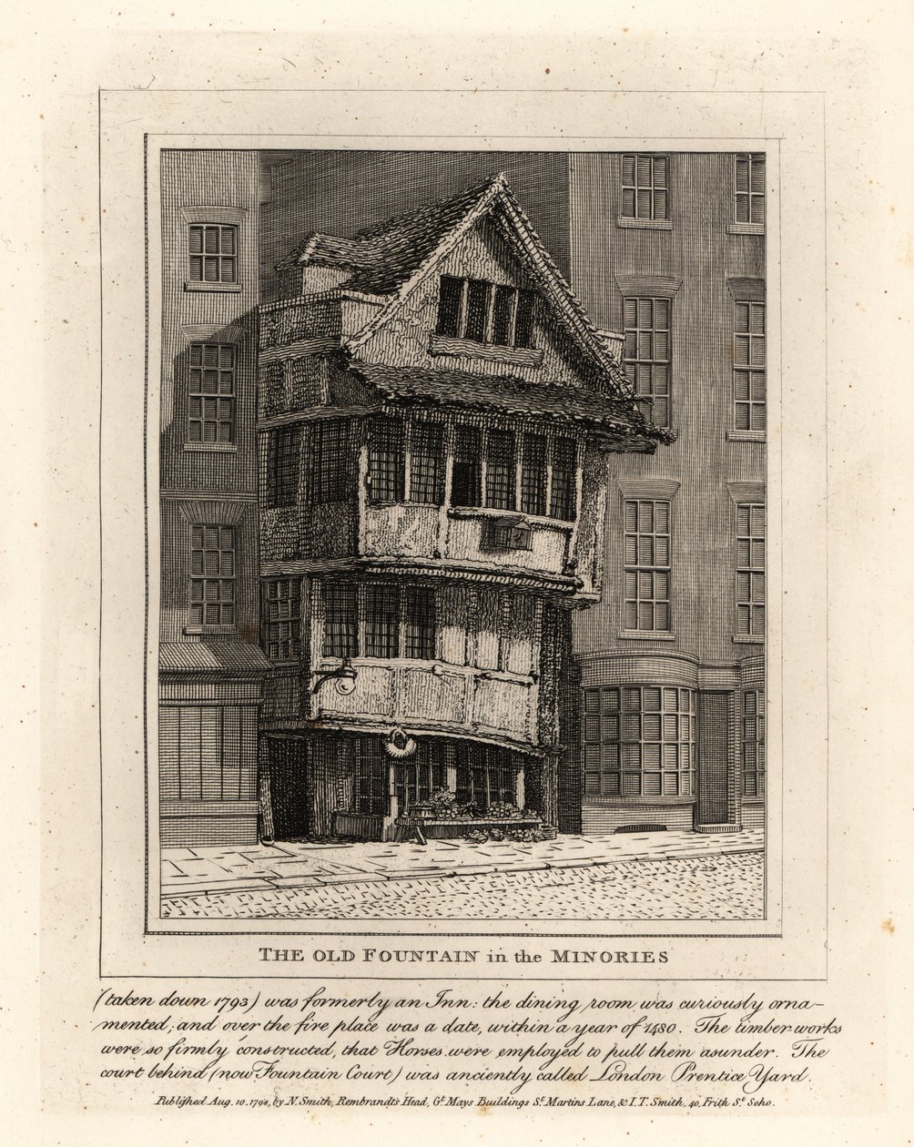 Den gamla fontänen i Minories församling, London av John Thomas Smith