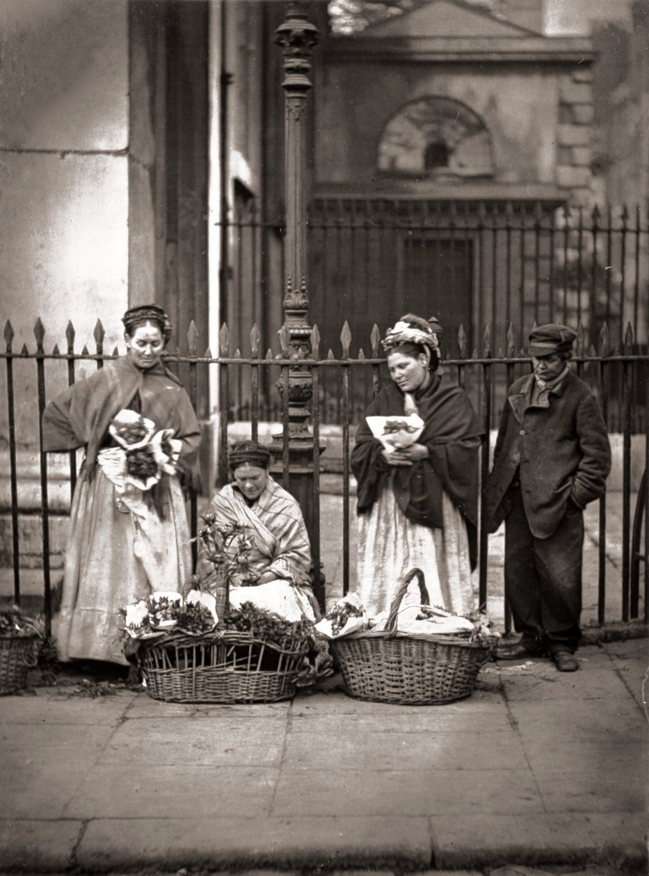 Covent Garden Flower Woman, från "Street Life in London", av J. Thomson och Adolphe Smith av John Thomson