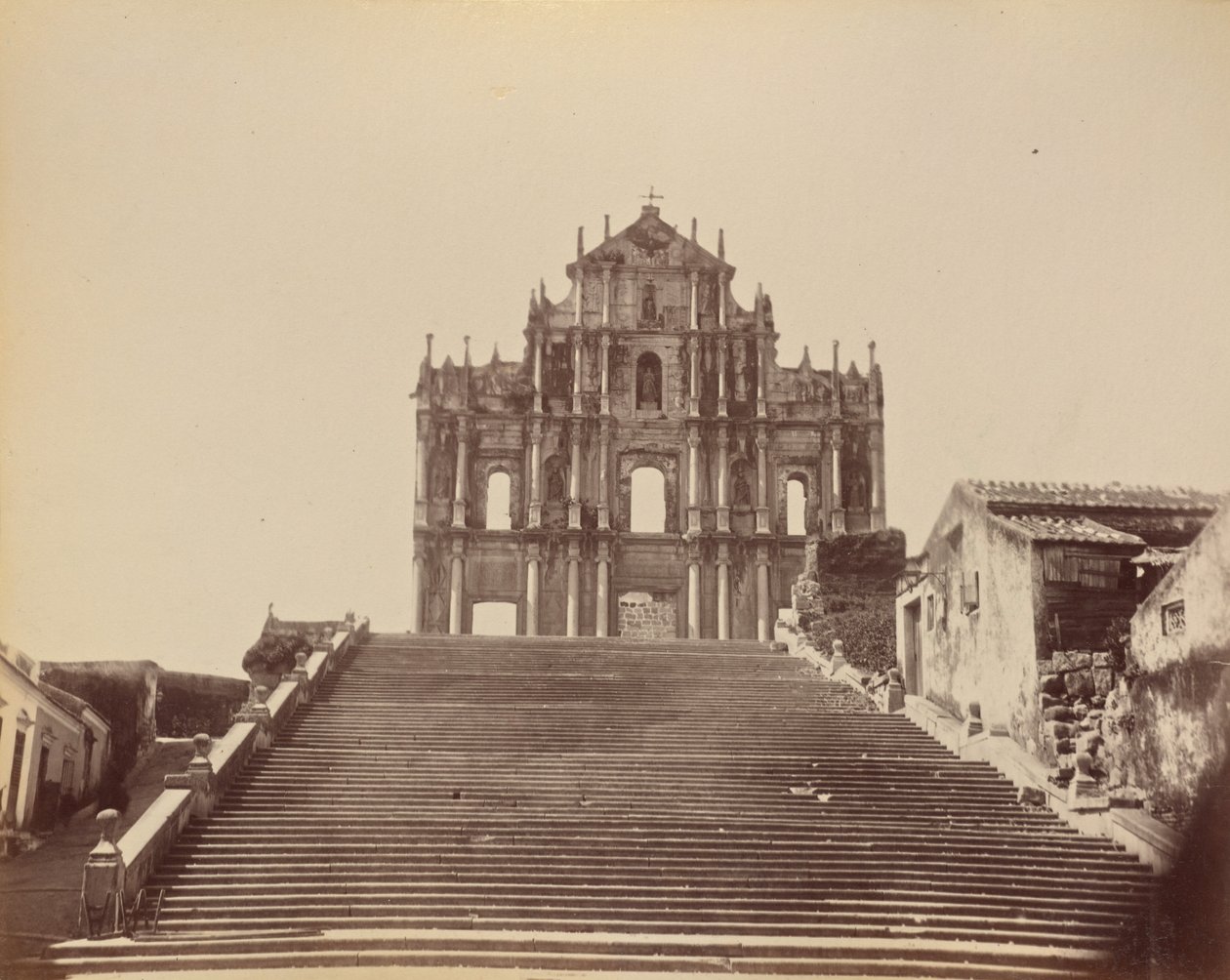 Ruinerna av den gamla katedralen, Macao av John Thomson